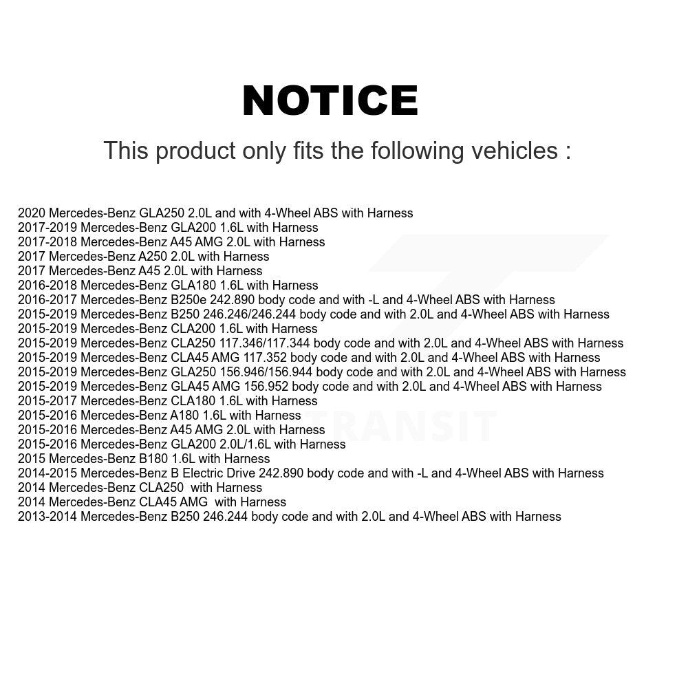 Front ABS Wheel Speed Sensor SEN-2ABS3030 For Mercedes-Benz GLA250 CLA250 B250 CLA45 AMG GLA45 B A45