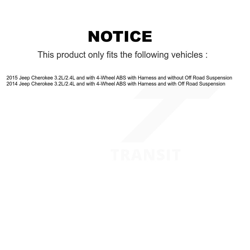 Front ABS Wheel Speed Sensor SEN-2ABS3100 For Jeep Cherokee 3.2L 2.4L with 4-Wheel