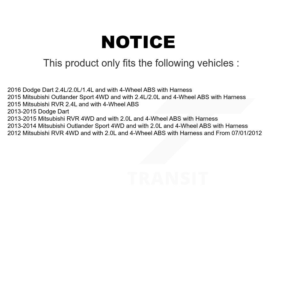 ABS Wheel Speed Sensor SEN-2ABS3148 For Mitsubishi RVR Dodge Dart Outlander Sport