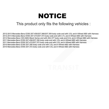 Rear ABS Wheel Speed Sensor SEN-2ABS3187 For Mercedes-Benz E350 E550 C63 AMG with Harness