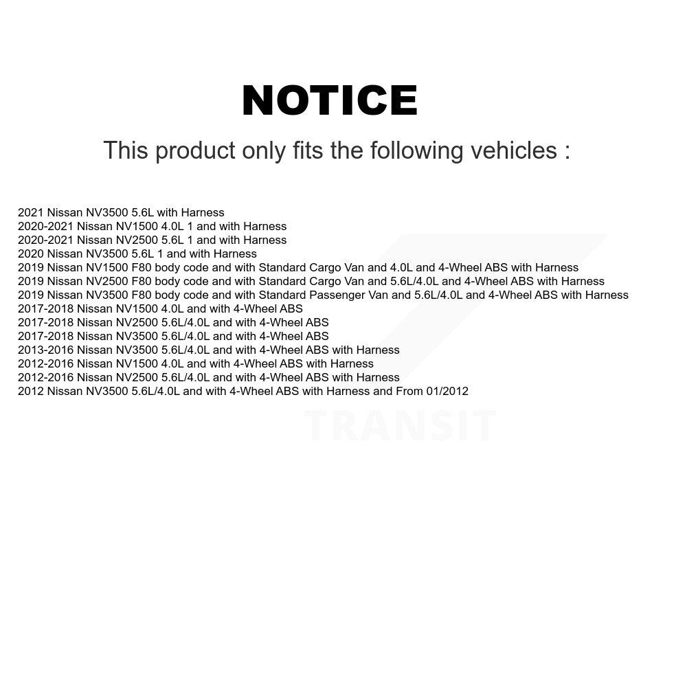 Rear Right ABS Wheel Speed Sensor SEN-2ABS3199 For Nissan NV2500 NV3500 NV1500