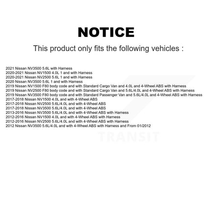 Rear Left ABS Wheel Speed Sensor SEN-2ABS3200 For Nissan NV2500 NV3500 NV1500