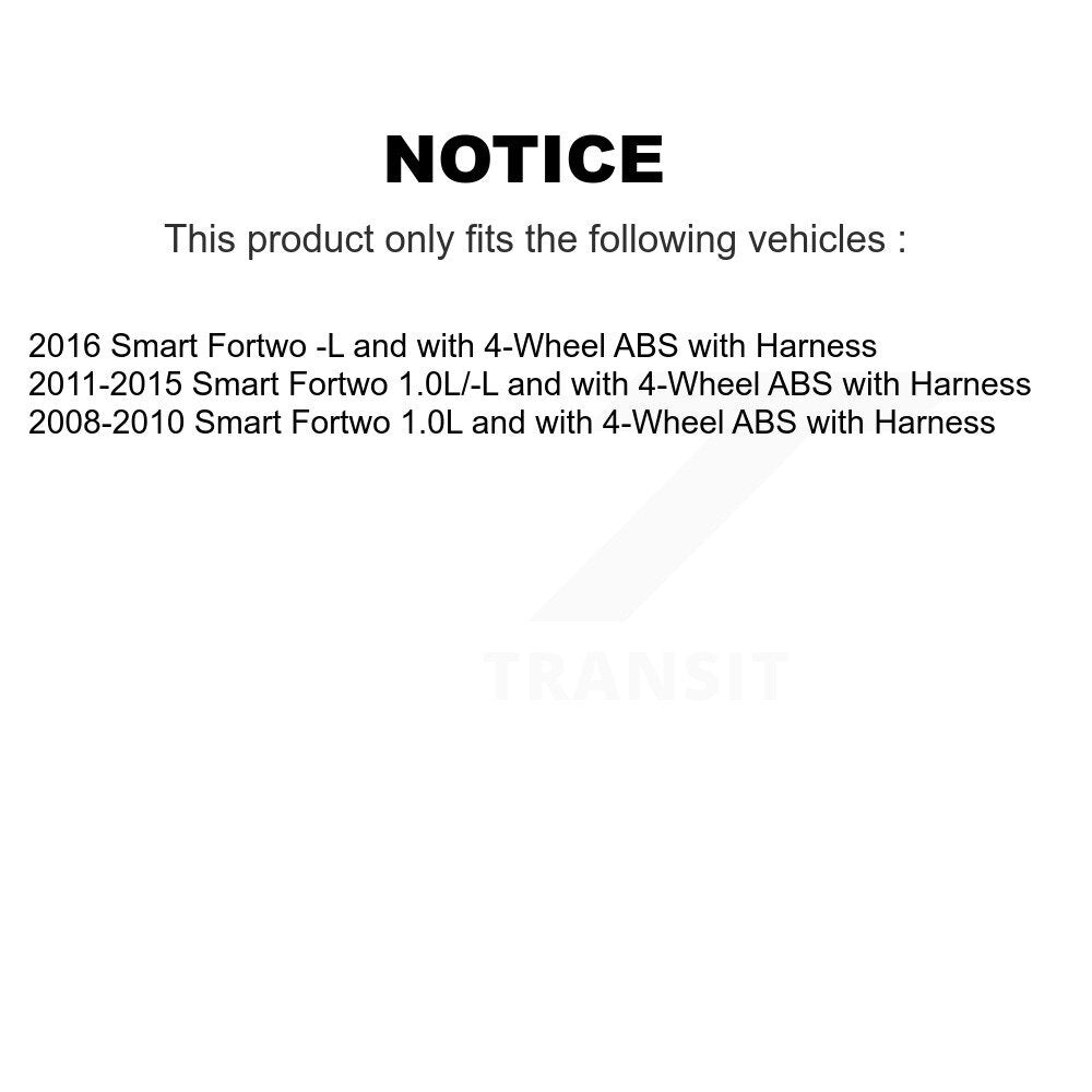 Rear Right ABS Wheel Speed Sensor SEN-2ABS3220 For Smart Fortwo with Harness