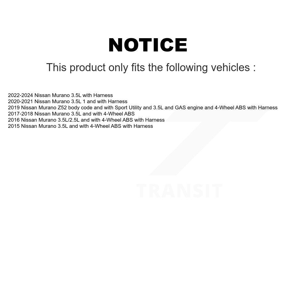 Front ABS Wheel Speed Sensor SEN-2ABS3226 For Nissan Murano
