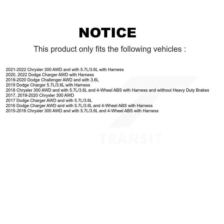 Front ABS Wheel Speed Sensor SEN-2ABS3228 For Dodge Chrysler 300 Charger Challenger