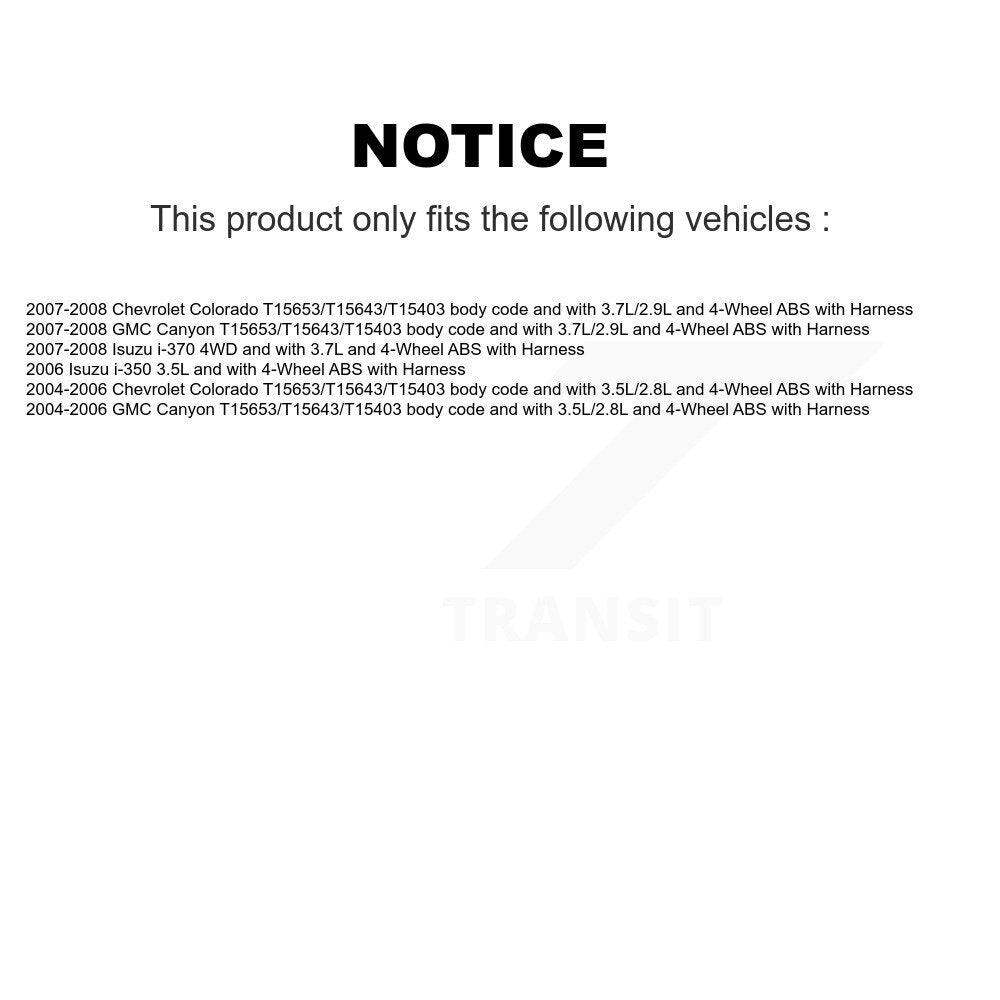 Front ABS Wheel Speed Sensor SEN-2ABS3299 For Chevrolet Colorado GMC Canyon Isuzu i-350 i-370