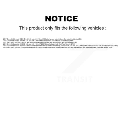 Rear Right ABS Wheel Speed Sensor SEN-2ABS3340 For GMC Sierra 3500 HD Chevrolet Silverado Suburban