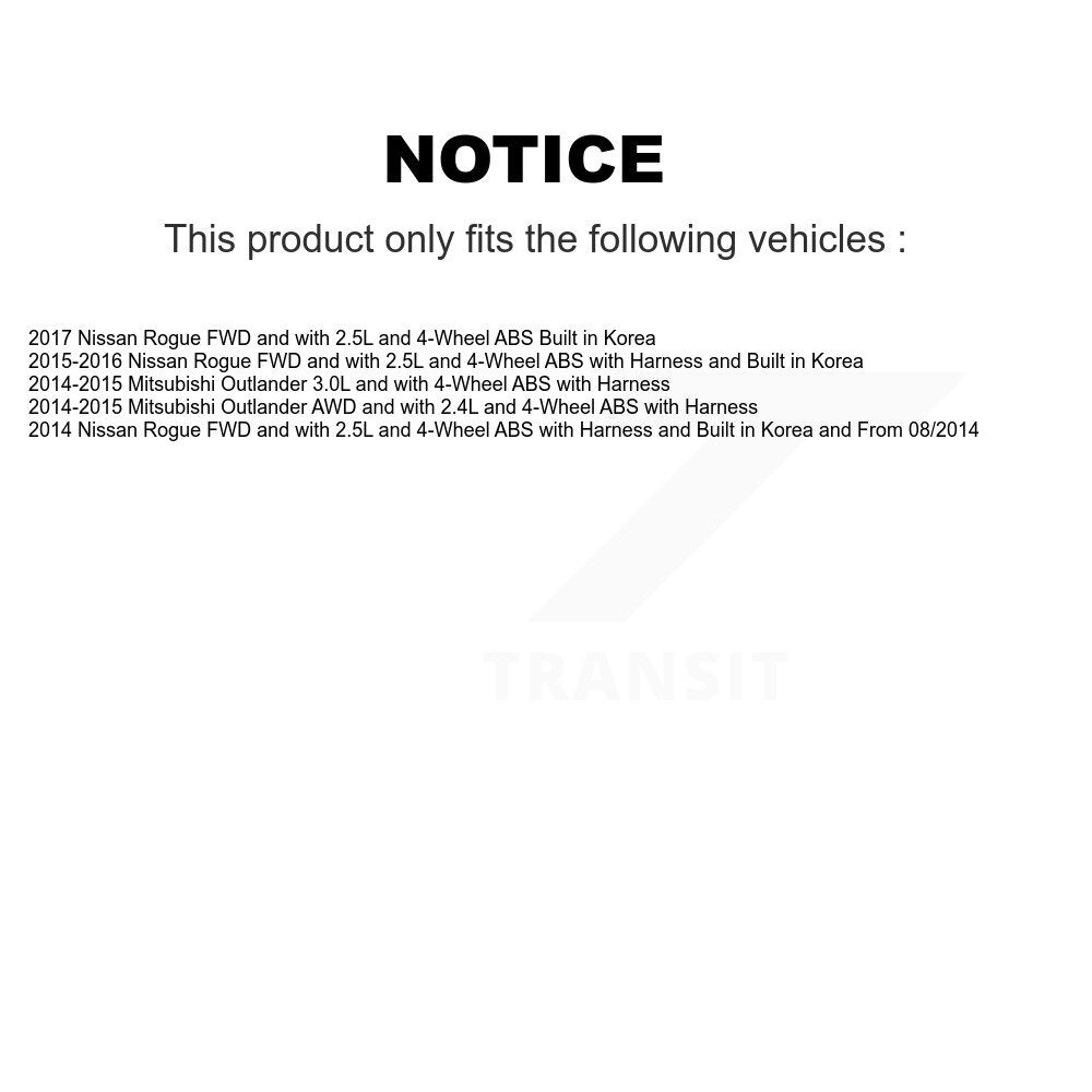 Rear ABS Wheel Speed Sensor SEN-2ABS3444 For Nissan Rogue Mitsubishi Outlander