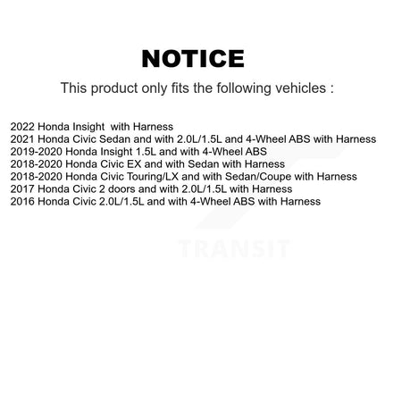 Front Left ABS Wheel Speed Sensor SEN-2ABS3508 For Honda Civic Insight