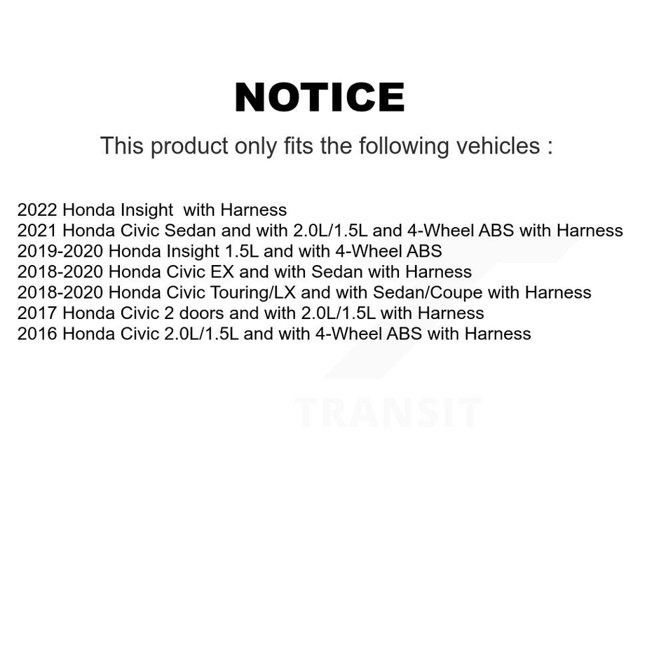 Front Left ABS Wheel Speed Sensor SEN-2ABS3508 For Honda Civic Insight