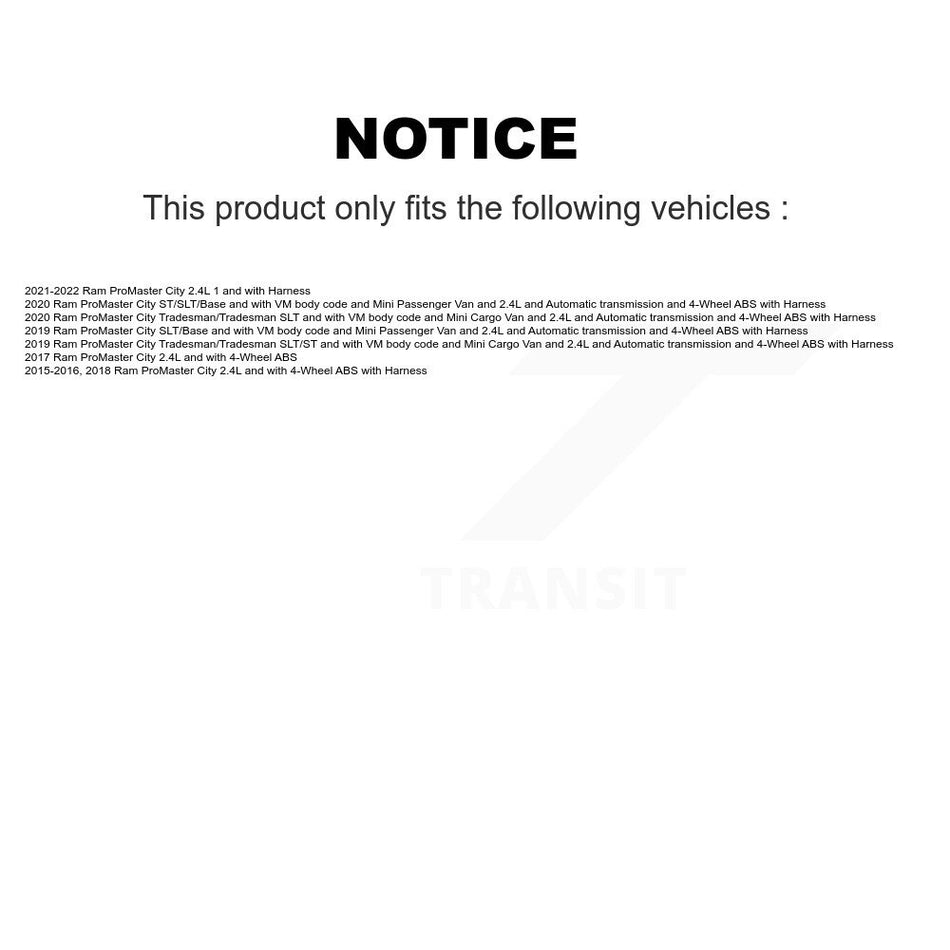Rear ABS Wheel Speed Sensor SEN-2ABS3555 For Ram ProMaster City