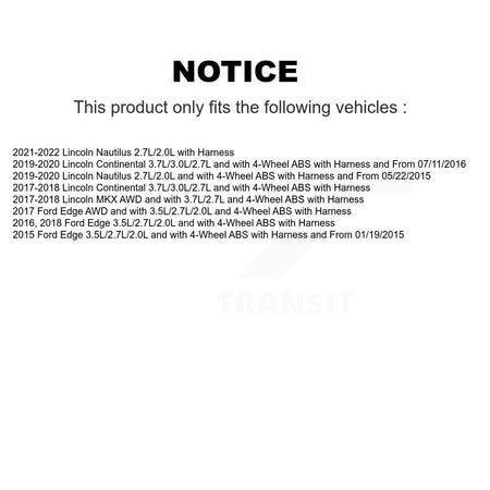 Front ABS Wheel Speed Sensor SEN-2ABS3959 For Ford Edge Lincoln Nautilus MKX Continental