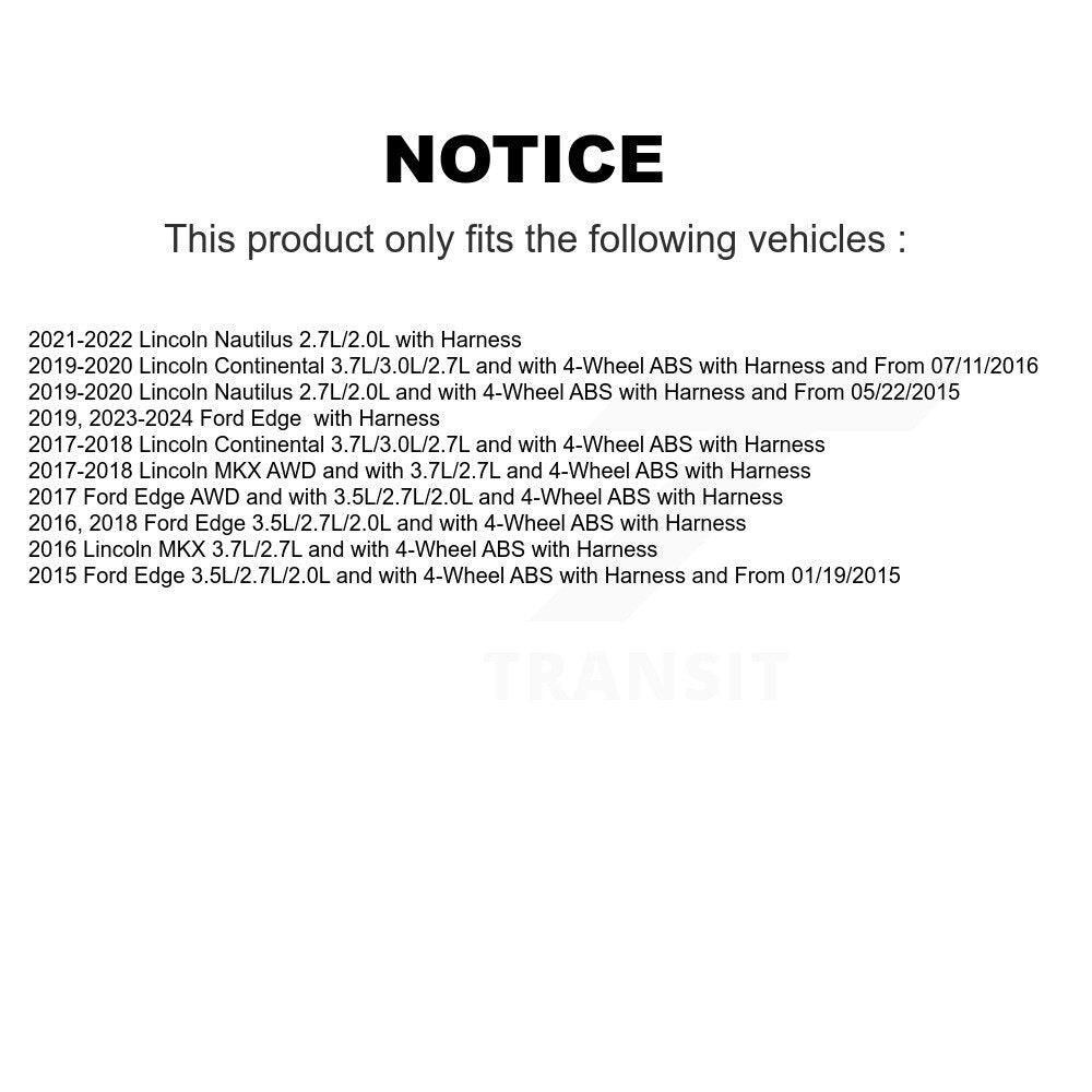 Front ABS Wheel Speed Sensor SEN-2ABS3960 For Ford Edge Lincoln MKX Nautilus Continental
