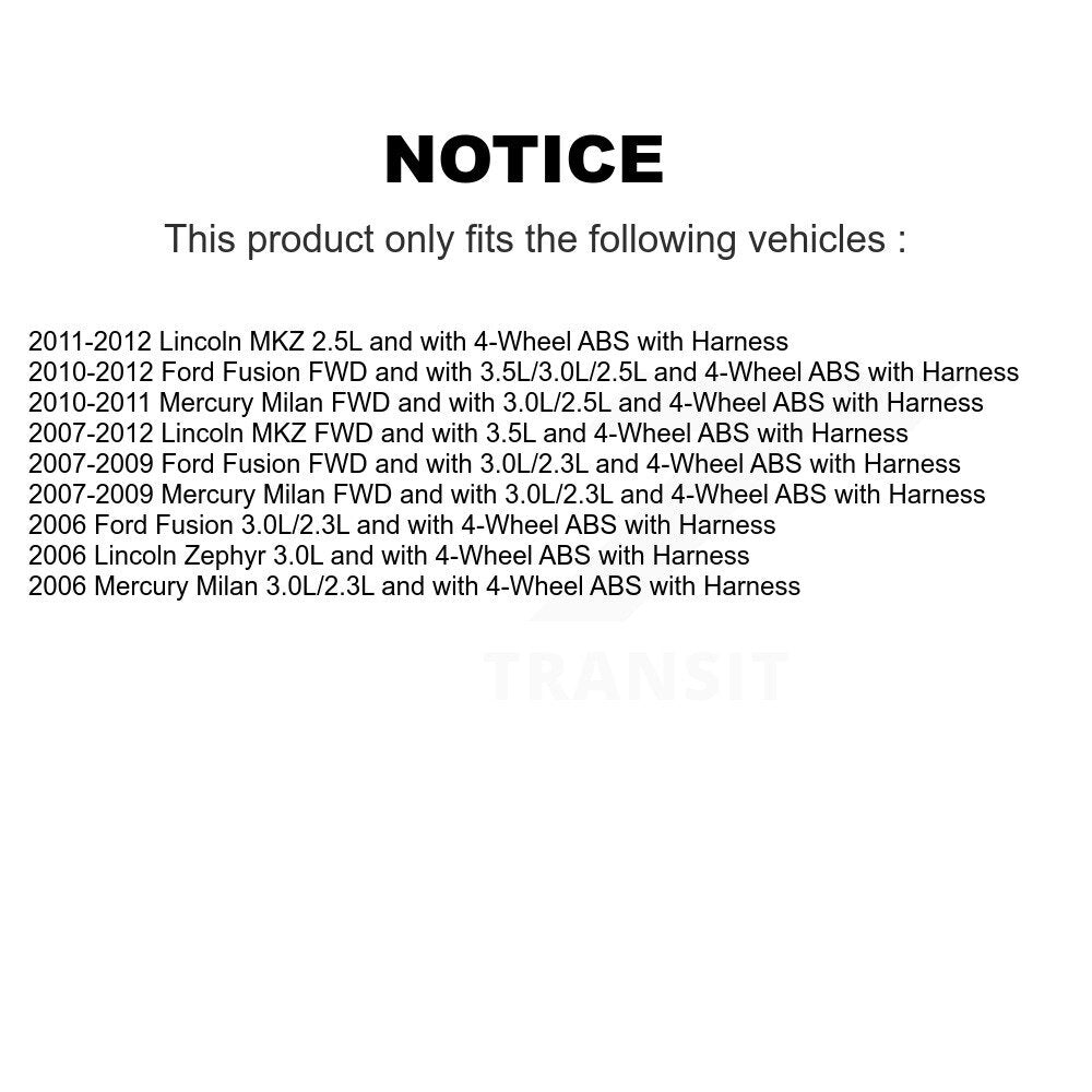 Rear Right ABS Wheel Speed Sensor SEN-2ABS4036 For Ford Fusion Lincoln MKZ Zephyr Mercury Milan