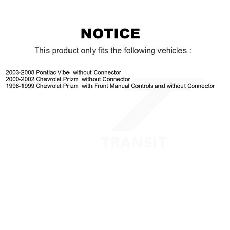 HVAC Blower Motor Resistor SEN-2BMR0011 For Pontiac Vibe Chevrolet Prizm