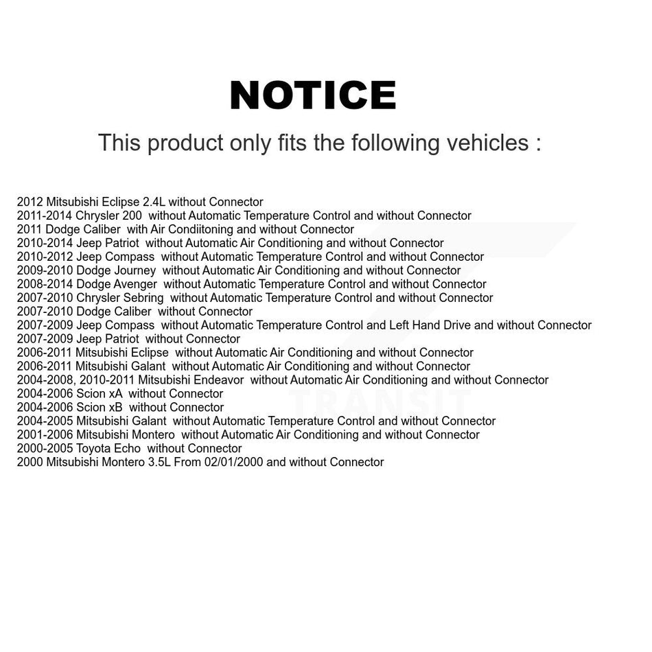 HVAC Blower Motor Resistor SEN-2BMR0018 For Dodge Jeep Chrysler Toyota Echo Patriot Journey 200 xB