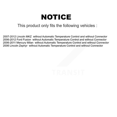 HVAC Blower Motor Resistor SEN-2BMR0024 For Ford Fusion Lincoln MKZ Zephyr Mercury Milan