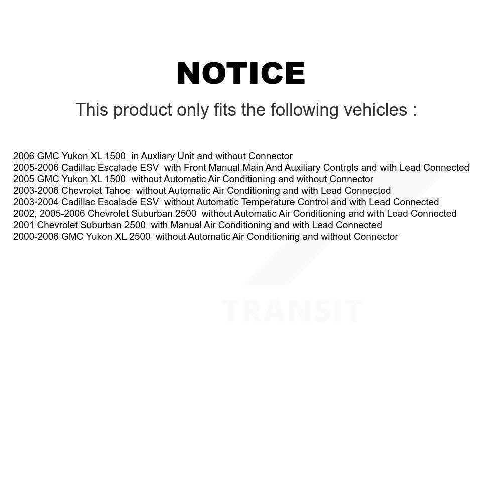 Rear HVAC Blower Motor Resistor SEN-2BMR0028 For Chevrolet Tahoe GMC Yukon XL 1500 Cadillac Escalade
