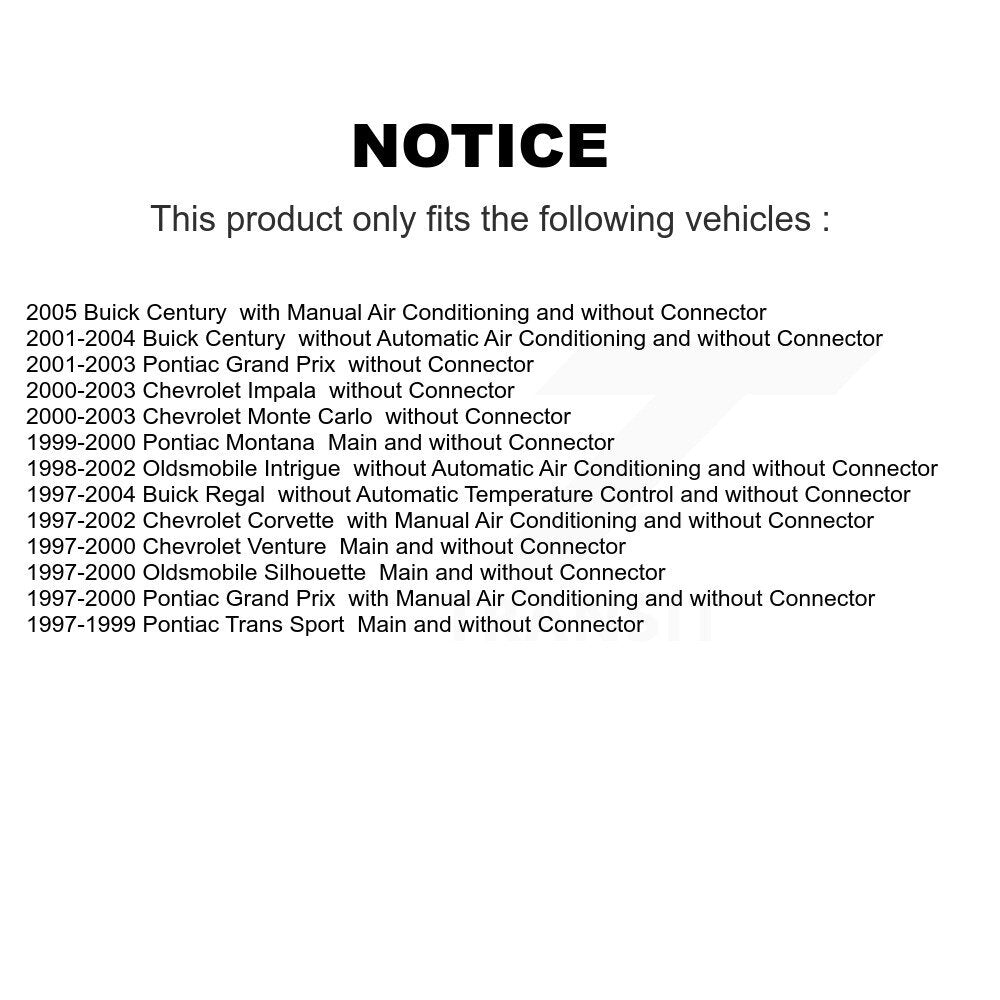 HVAC Blower Motor Resistor SEN-2BMR0034 For Chevrolet Buick Century Corvette Impala Pontiac Grand