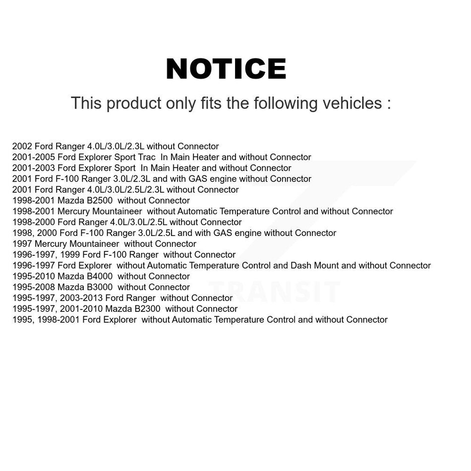 HVAC Blower Motor Resistor SEN-2BMR0294 For Ford Ranger Mazda B4000 Explorer Sport Trac B3000 B2300