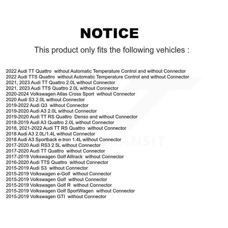 HVAC Blower Motor Resistor SEN-2BMR0320 For Volkswagen Golf Audi SportWagen Q3 Atlas Cross Sport GTI