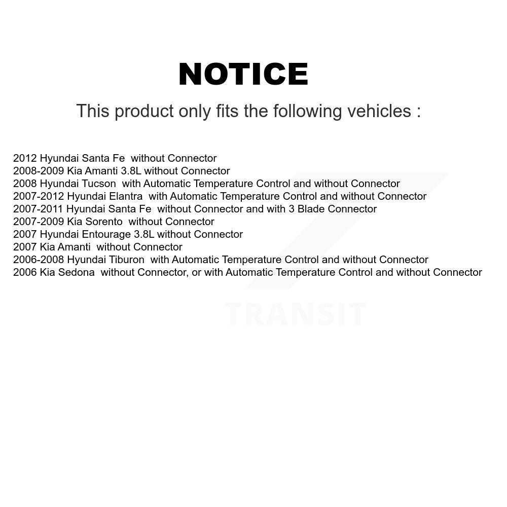 HVAC Blower Motor Resistor SEN-2BMR0578 For Hyundai Elantra Santa Fe Tucson Kia Tiburon Sorento