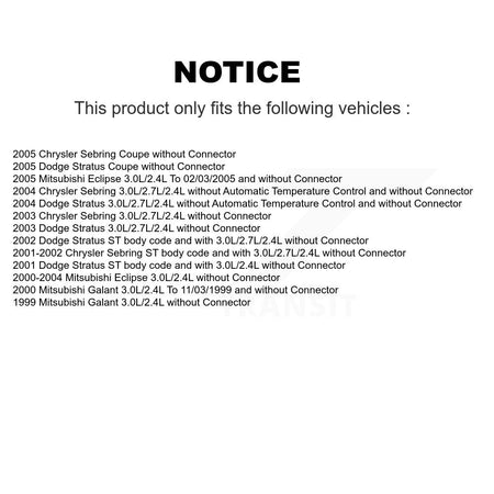 HVAC Blower Motor Resistor SEN-2BMR0688 For Chrysler Sebring Mitsubishi Eclipse Dodge Stratus Galant