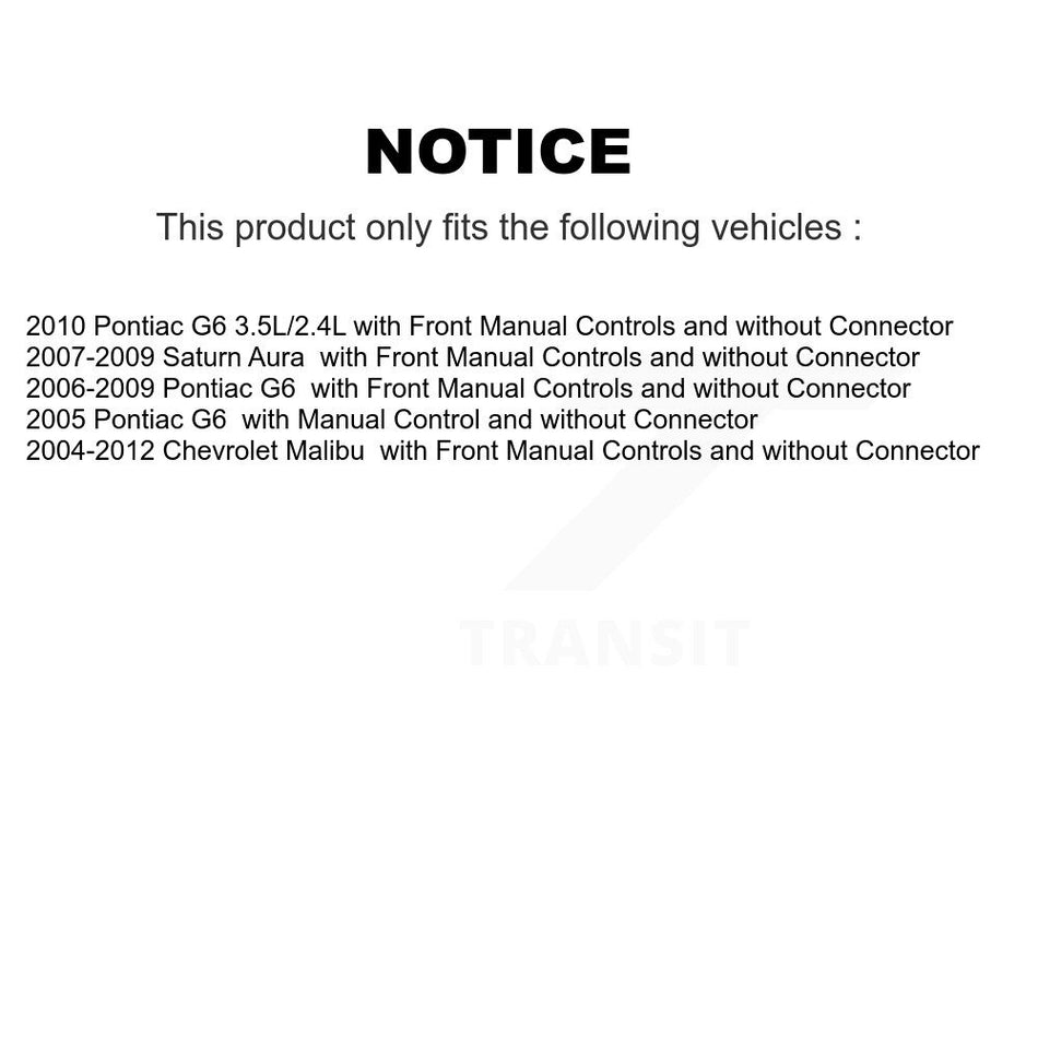 HVAC Blower Motor Resistor SEN-2BMR1005 For Chevrolet Malibu Pontiac G6 Saturn Aura