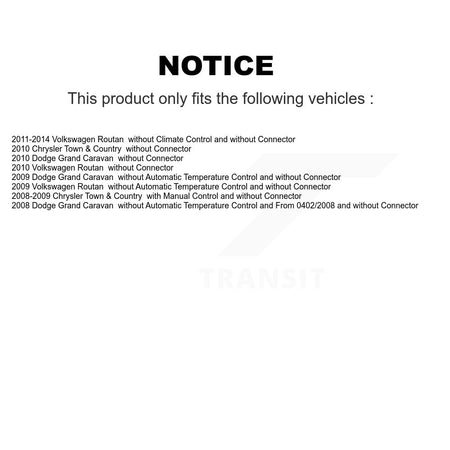 Front HVAC Blower Motor Resistor SEN-2BMR1012 For Dodge Grand Caravan Chrysler Town & Country Routan
