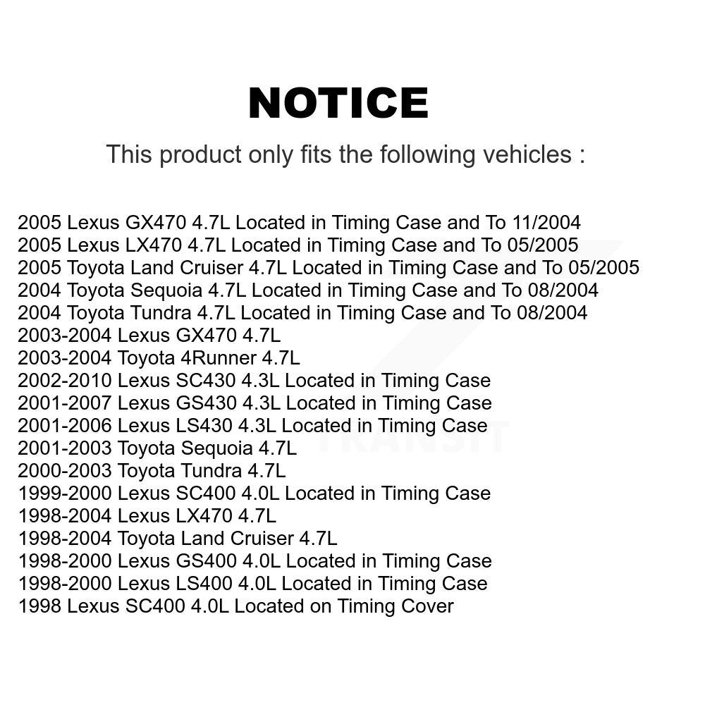 Engine Camshaft Position Sensor SEN-2CAM0247 For Toyota Tundra Lexus 4Runner SC430 Sequoia LS430