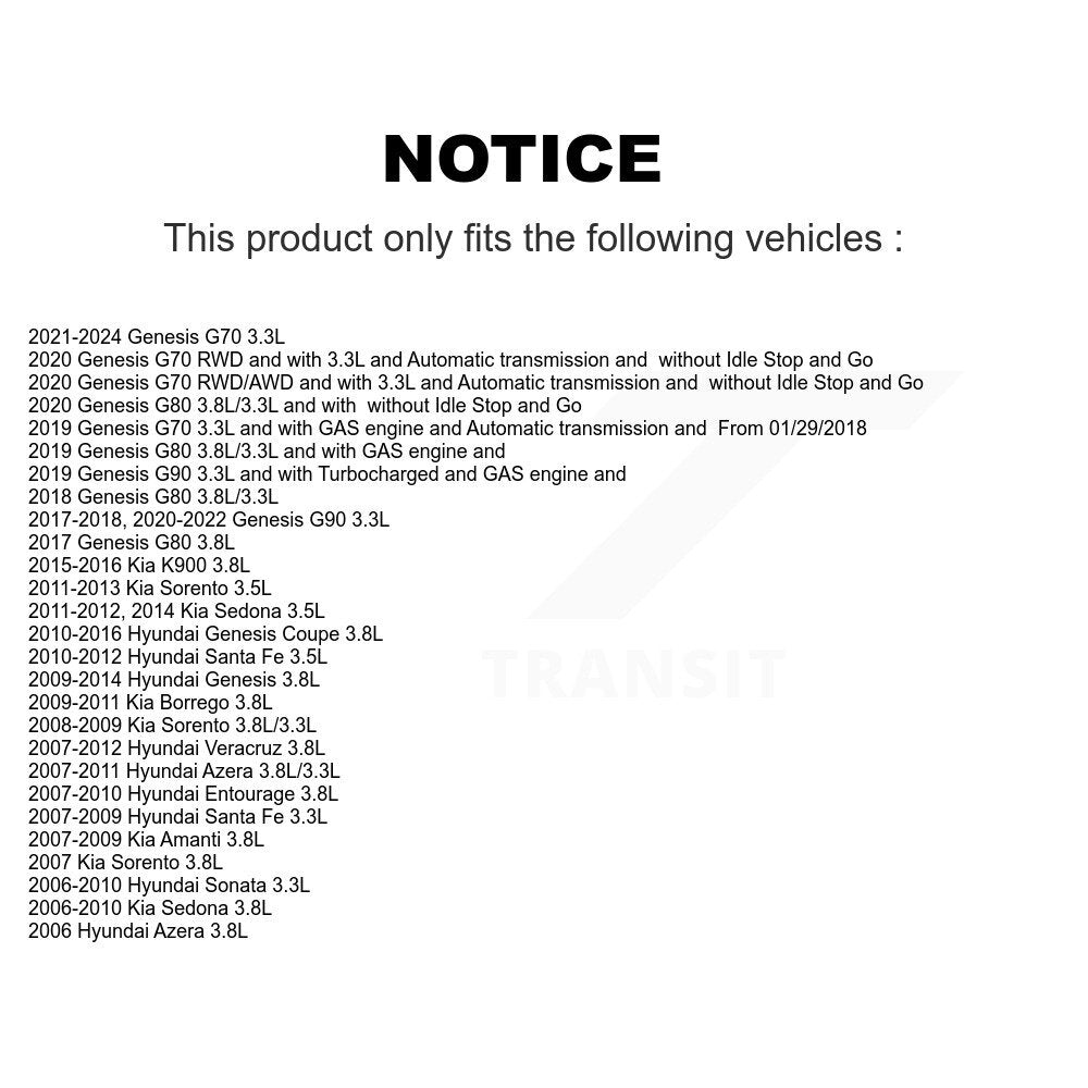 Engine Crankshaft Position Sensor SEN-2CRK0636 For Hyundai Santa Fe Kia Sorento Sonata Genesis Coupe