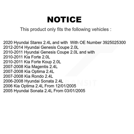 Ignition Knock (Detonation) Sensor SEN-2KNC0090 For Kia Hyundai Forte Sonata Genesis Coupe Rondo
