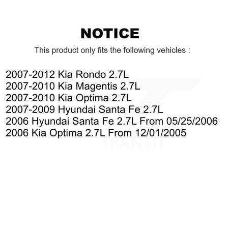 Right Ignition Knock (Detonation) Sensor SEN-2KNC0456 For Hyundai Santa Fe Kia Rondo Optima Magentis