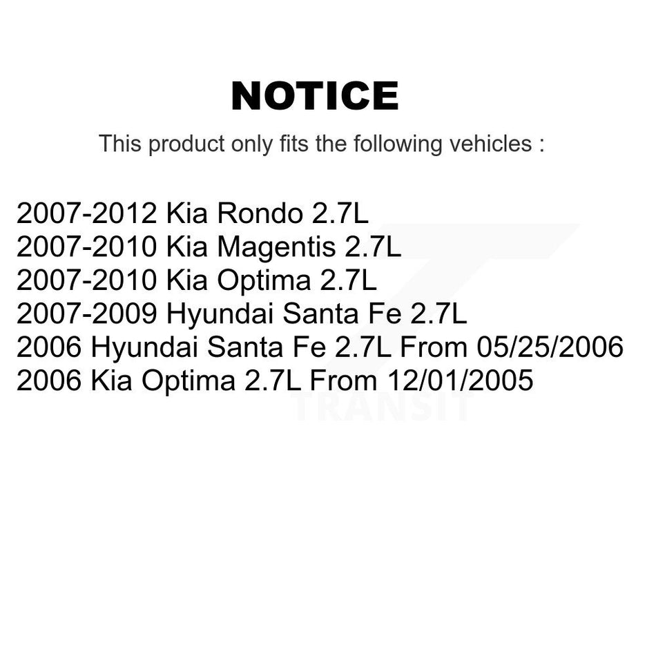 Right Ignition Knock (Detonation) Sensor SEN-2KNC0456 For Hyundai Santa Fe Kia Rondo Optima Magentis