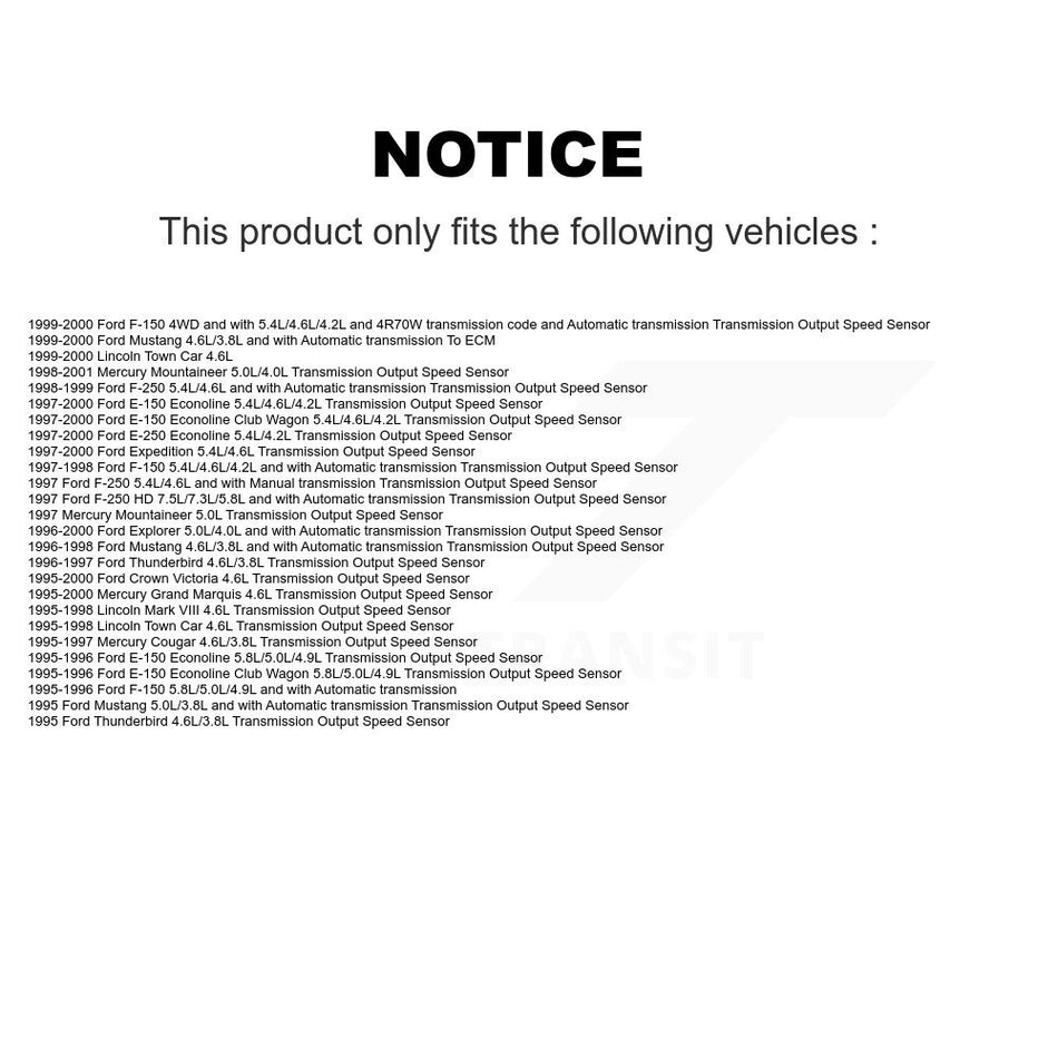 Vehicle Speed Sensor SEN-2VSS0054 For Ford F-150 Mustang Explorer F-250 HD Mercury Lincoln Grand Car
