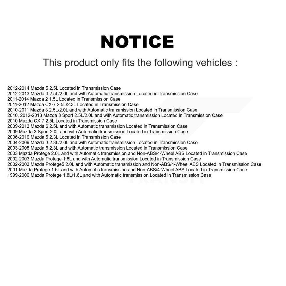 Vehicle Speed Sensor SEN-2VSS0096 For Mazda 3 5 6 2 CX-7 Protege Protege5 Sport