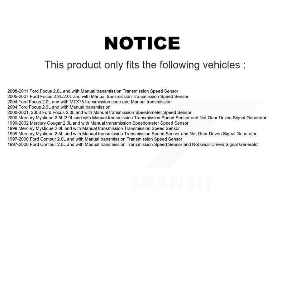 Vehicle Speed Sensor SEN-2VSS0097 For Ford Focus Jaguar X-Type Mercury Contour Cougar Mystique