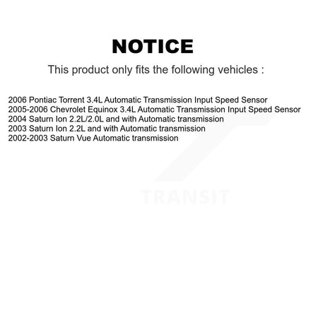 Vehicle Speed Sensor SEN-2VSS0165 For Chevrolet Equinox Saab 9-3 Pontiac Torrent Saturn Ion 9-5 Vue