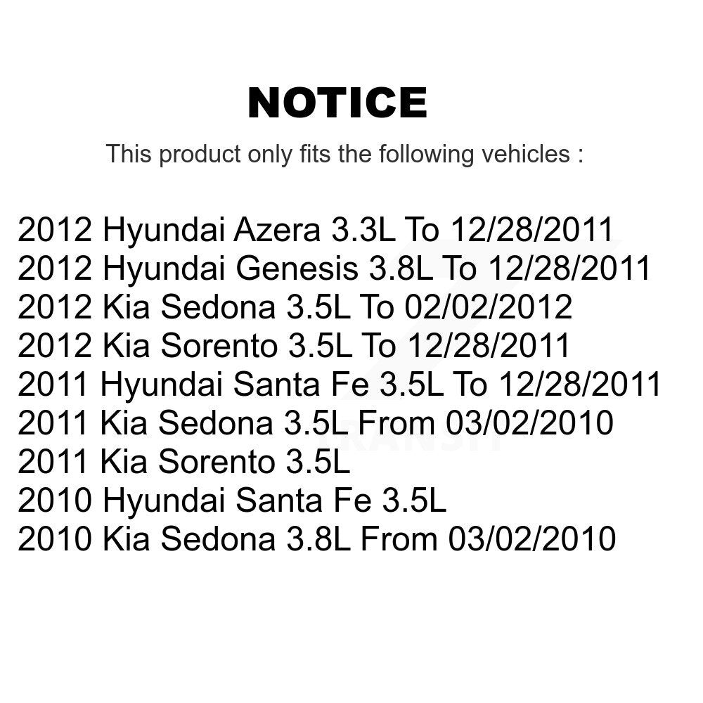 Engine Variable Valve Timing (VVT) Solenoid SEN-2VTS0107 For Hyundai Kia Santa Fe Sorento Sedona