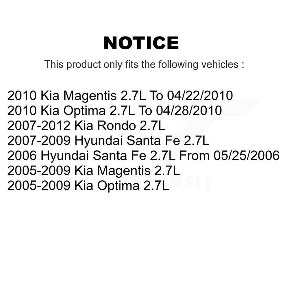 Left Engine Variable Valve Timing (VVT) Solenoid SEN-2VTS0118 For Hyundai Santa Fe Kia Rondo Optima