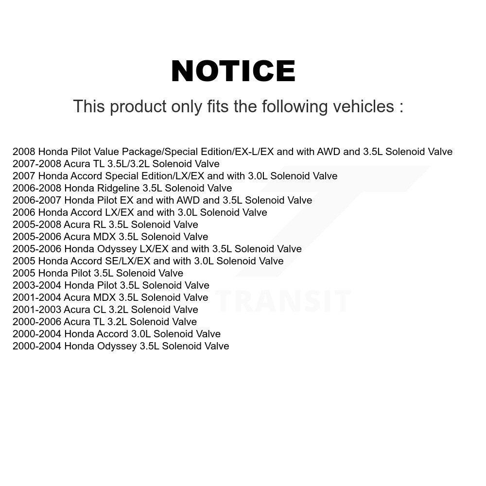 Engine Variable Valve Timing (VVT) Solenoid SEN-2VTS0152 For Honda Accord Acura Odyssey Pilot TL MDX