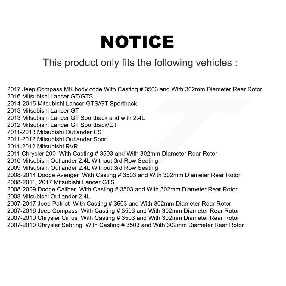 Rear Right Brake Caliper SLC-18B5104 For Mitsubishi Jeep Lancer Patriot Compass Dodge Outlander RVR