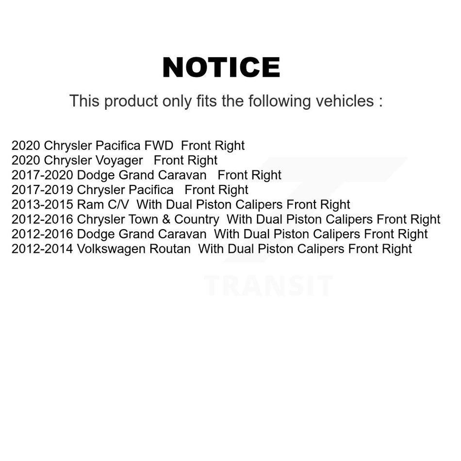 Front Right (Passenger Side) Disc Brake Caliper SLC-18B5403 For Dodge Grand Caravan Chrysler Town & Country Pacifica Ram C/V Volkswagen Routan Voyager