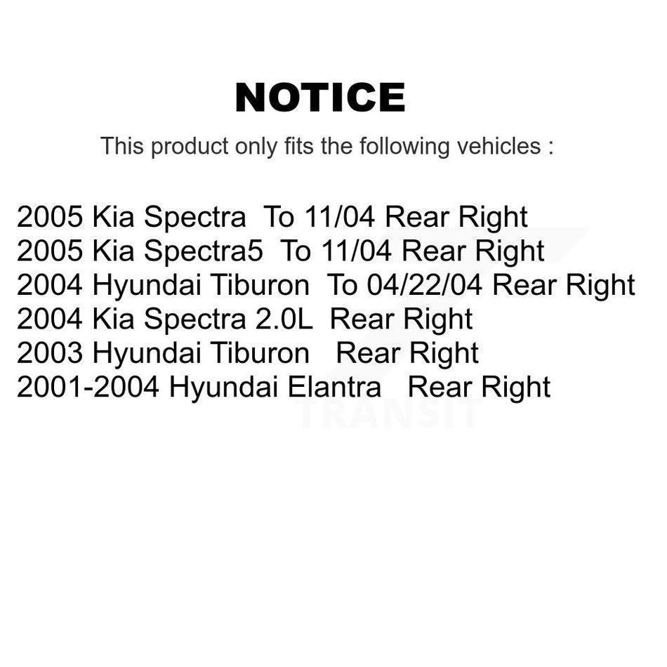 Rear Right (Passenger Side) Disc Brake Caliper SLC-19B2855 For Hyundai Elantra Kia Spectra Tiburon Spectra5