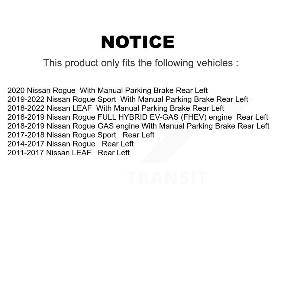 Rear Left (Driver Side) Disc Brake Caliper SLC-19B6696 For Nissan Rogue Sport LEAF