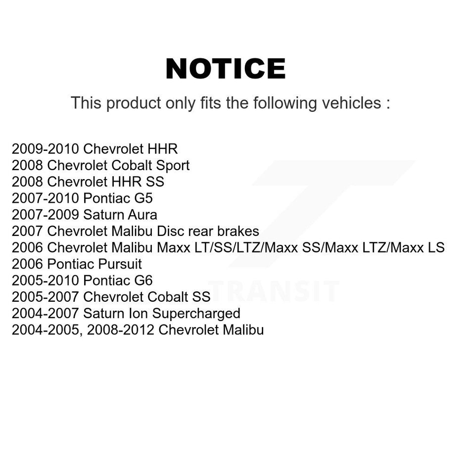 Rear Ceramic Disc Brake Pads TEC-1033 For Chevrolet Malibu Pontiac Cobalt G5 G6 Saturn Ion HHR Aura