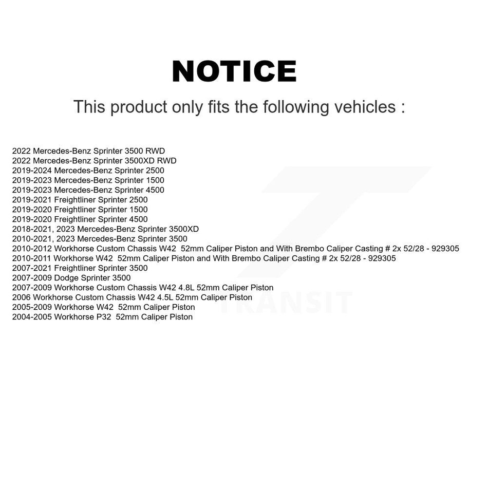 Ceramic Disc Brake Pads TEC-1268 For Mercedes-Benz Sprinter 2500 3500 Dodge 4500 3500XD Workhorse