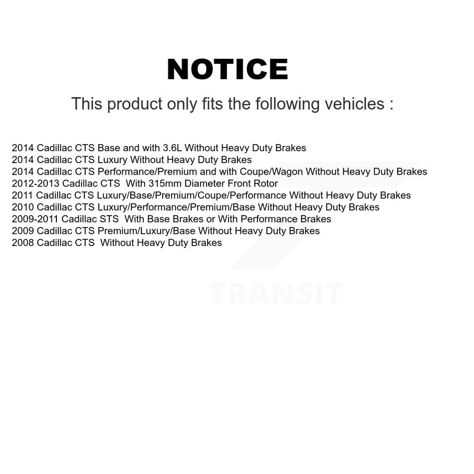 Front Ceramic Disc Brake Pads TEC-1332 For Cadillac CTS STS