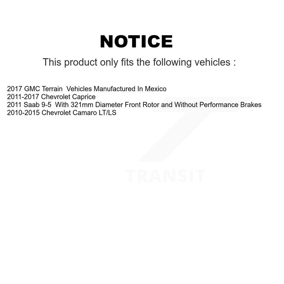 Front Ceramic Disc Brake Pads TEC-1404 For Chevrolet Camaro GMC Terrain Saab 9-5 Caprice