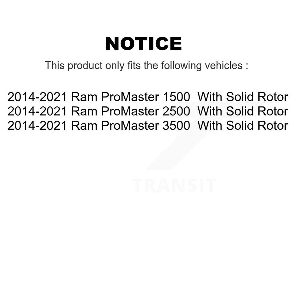 Rear Ceramic Disc Brake Pads TEC-1490 For 2014-2021 Ram ProMaster 2500 3500 1500 With Solid Rotor